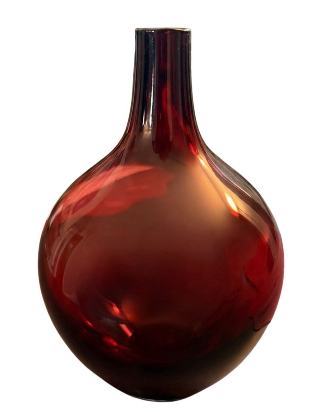 Vintage 1990’s Ikea Salong 10” Handblown Ruby Red Glass Vase